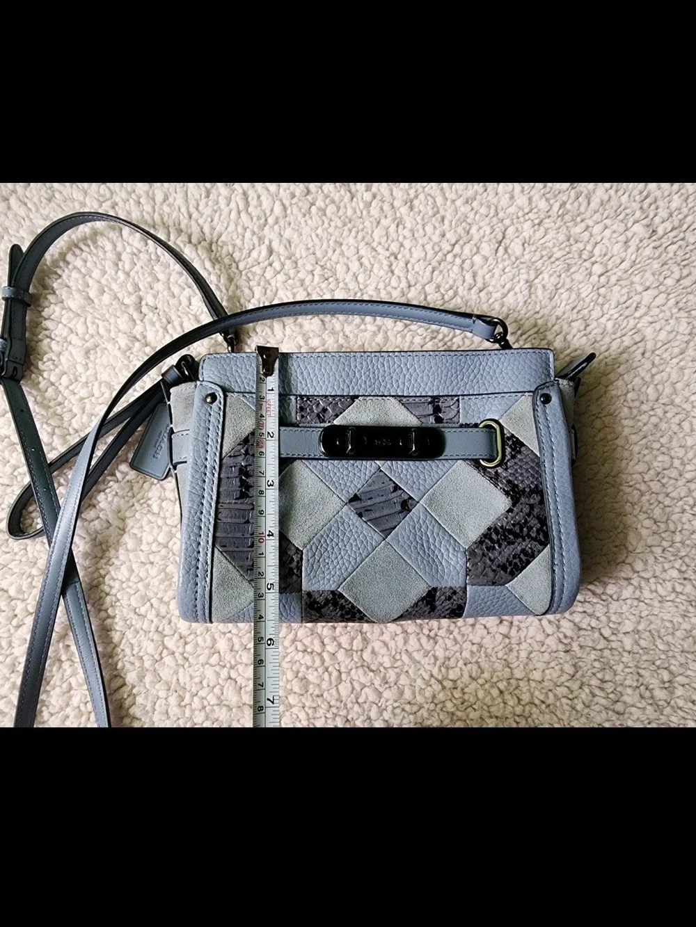 Coach Patchwork Crossbody Bag in Dusty Blue